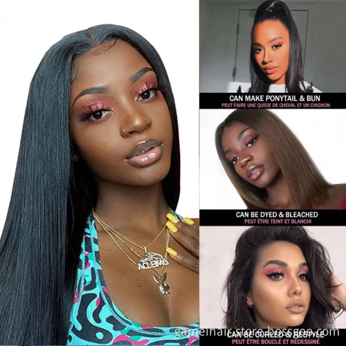 Dyed bleached available Top Quality Raw virgin human hair 13x4 front lace wigs from young girls